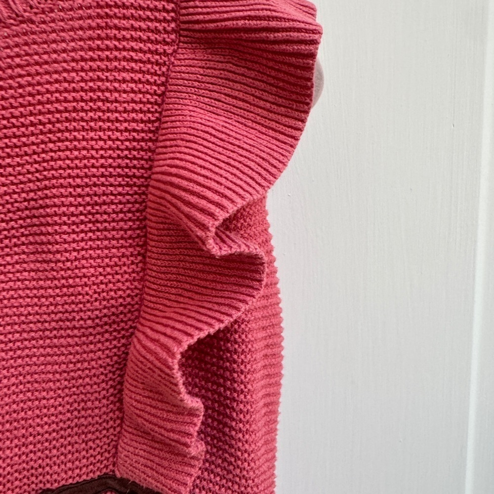 Janie and Jack 3T Girls Pink Knit Short Sleeve Casual Sweater Dress - Picture 3 of 5